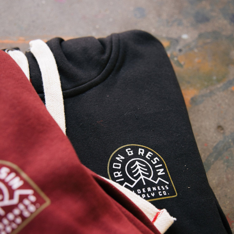 Close Up Colorway | Iron and Resin Woodland Zip Hoodie Fleece, Burgundy - ToughWorkz