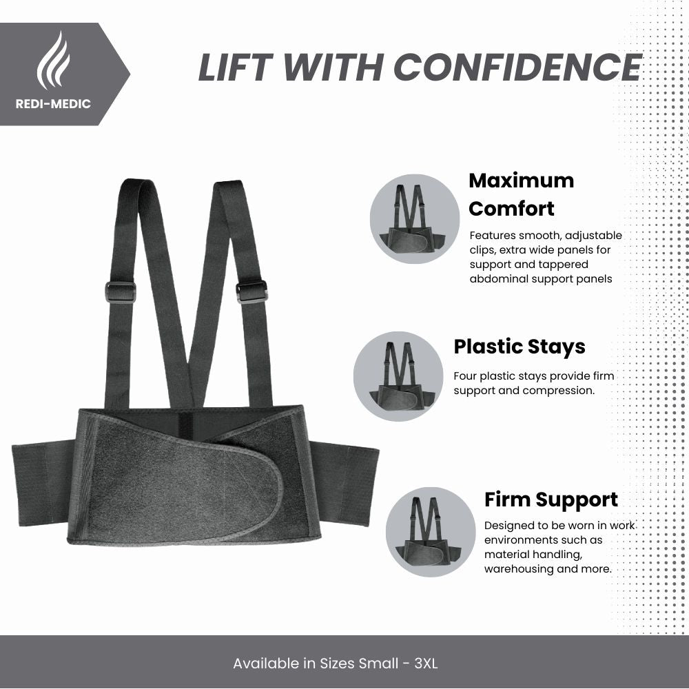 Redi-Medic Back Support Belt For Workplace Safety (Men/Women) - ToughWorkz