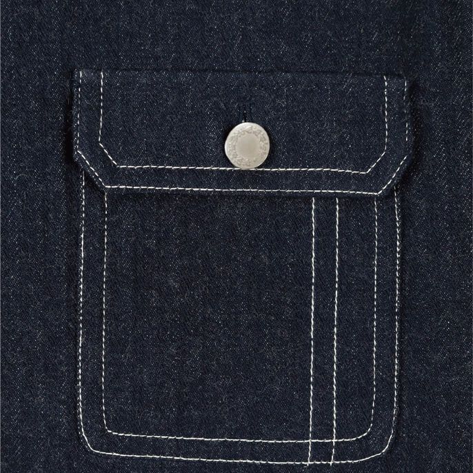 Button Detail | Denim Workwear Men's Shop Coat, 4 Sizes - ToughWorkz
