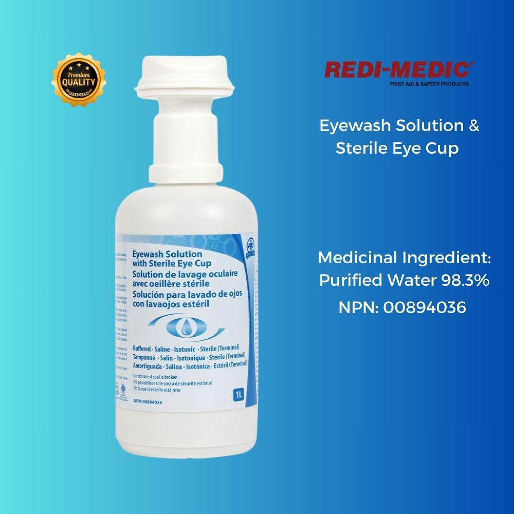 Ingredients | Redi-Medic 500ml Eye Wash Solution Refill w. Sterile Eye Cup