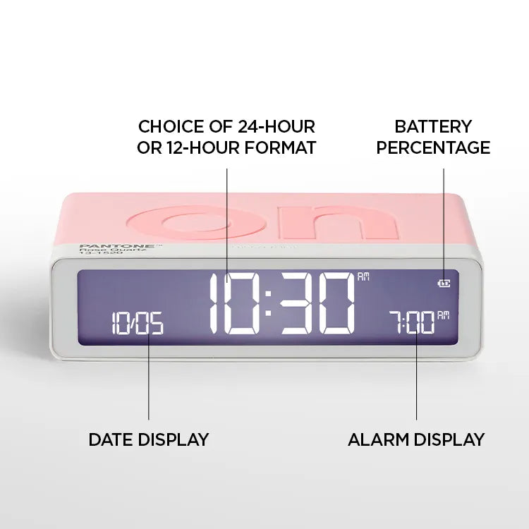 Lexon Flip Classic Reversable LCD Alarm Clock, 5 Colors