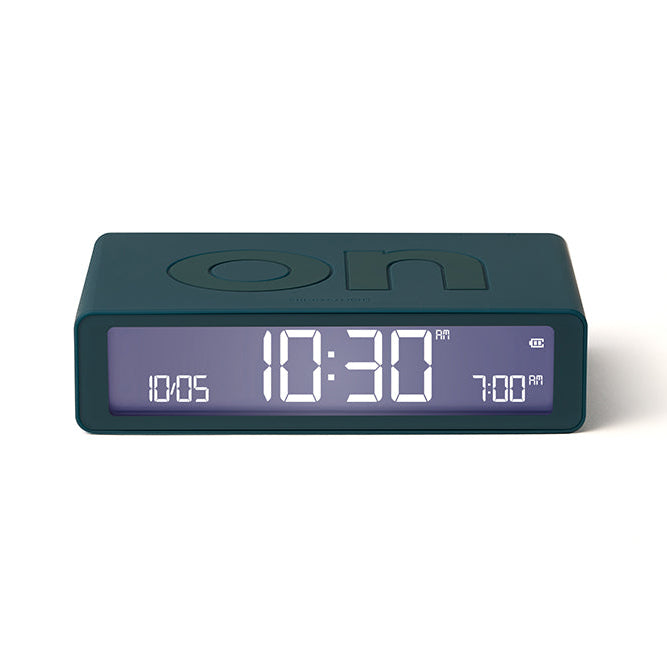 Lexon Dark Blue 'On' Classic Flip Alarm Clock - ToughWorkz