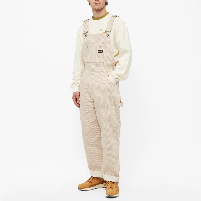 Front | Stan Ray Earls Bib Overall Khaki Hickory, On Sale - ToughWorkz