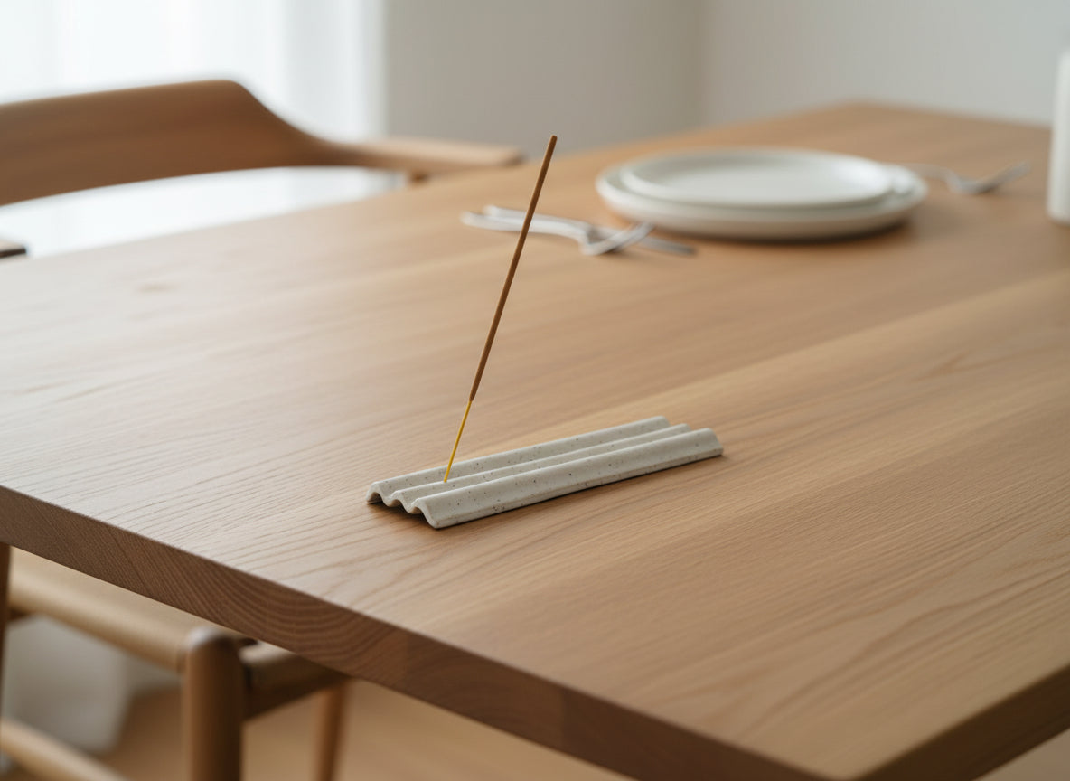 Handmade Incense Holder, Satin White