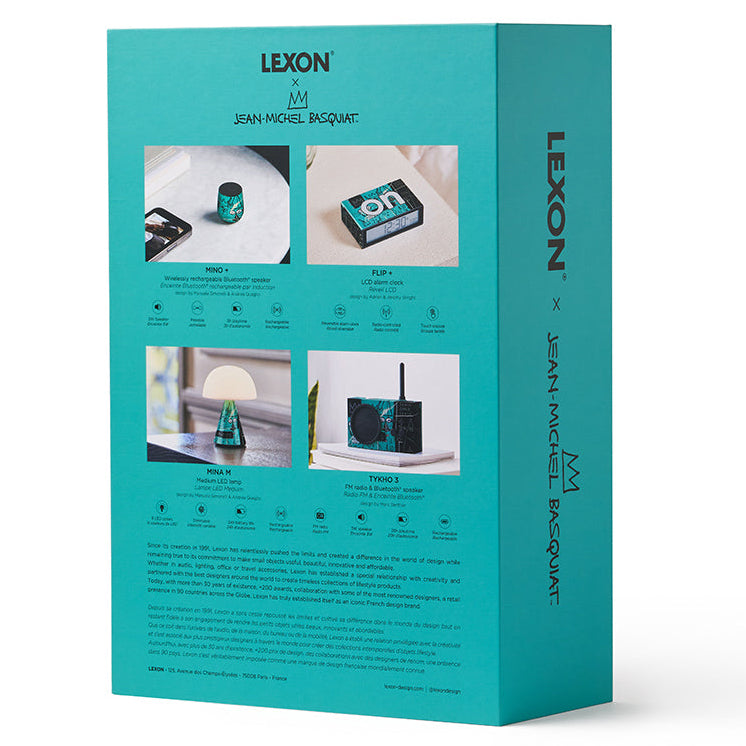 Lexon Gift Set Basquiat w. Speaker, Flip Alarm, LED Lamp, Tykho Radio