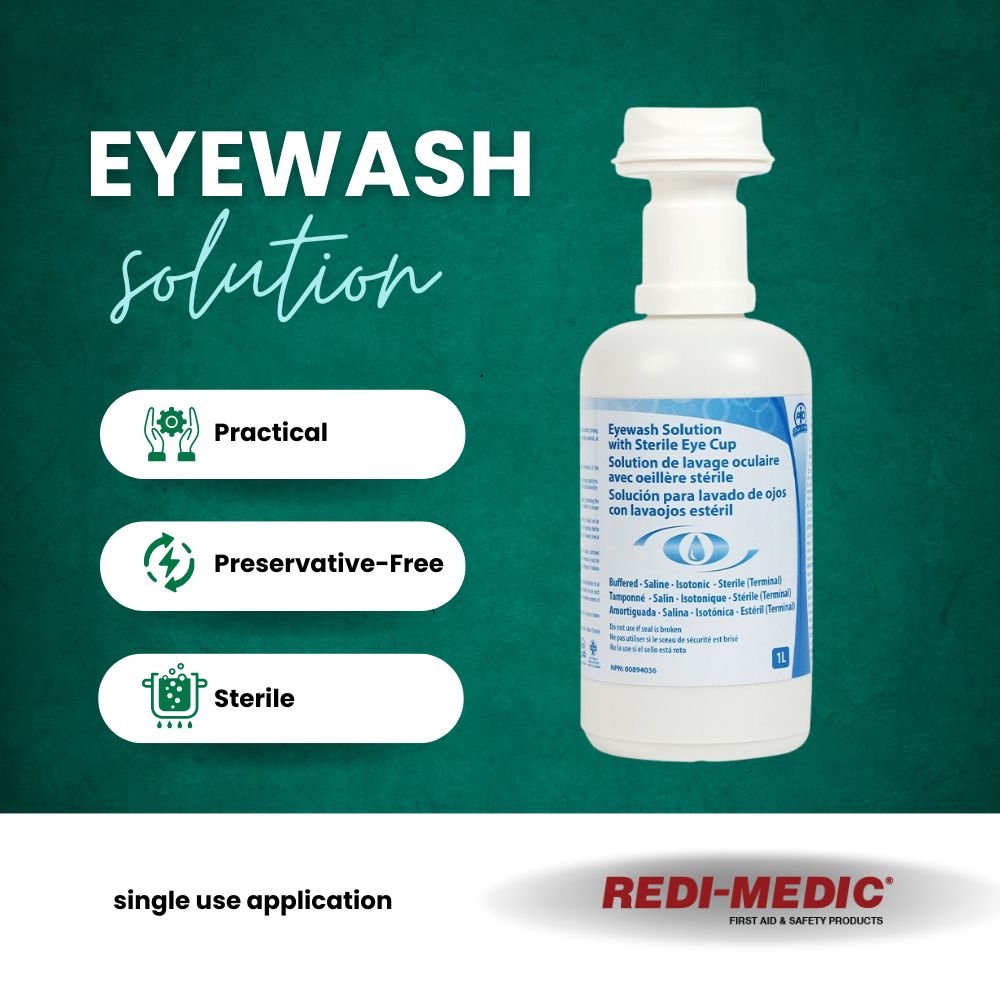 Why This Eye Wash | Redi-Medic 500ml Eye Wash Solution Refill w. Sterile Eye Cup
