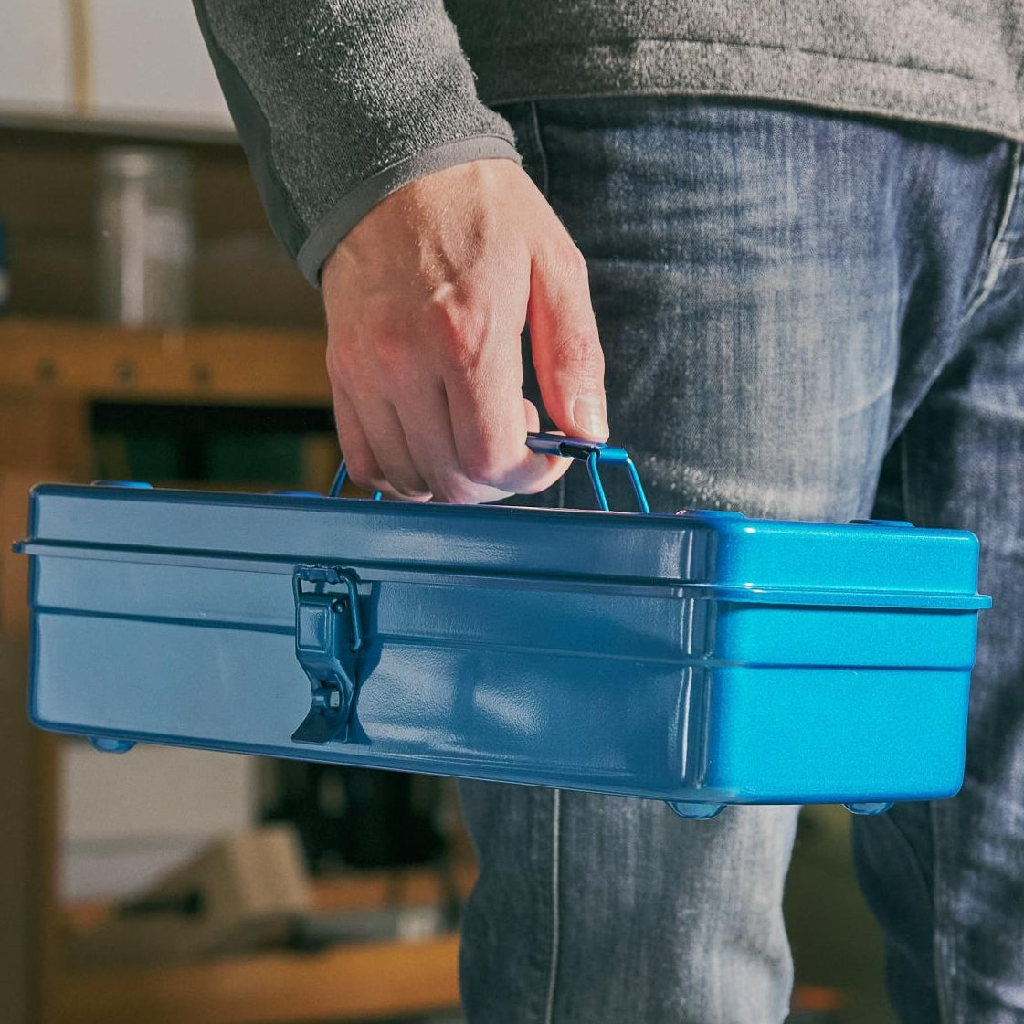 Carry | Toyo T-350 Medium Stackable Toolbox, Blue - ToughWorkz