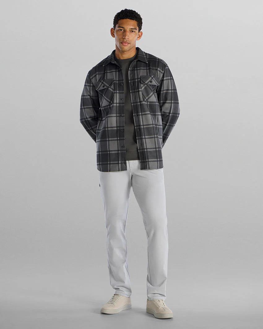 Black Plaid Coastal Overshirt for Men