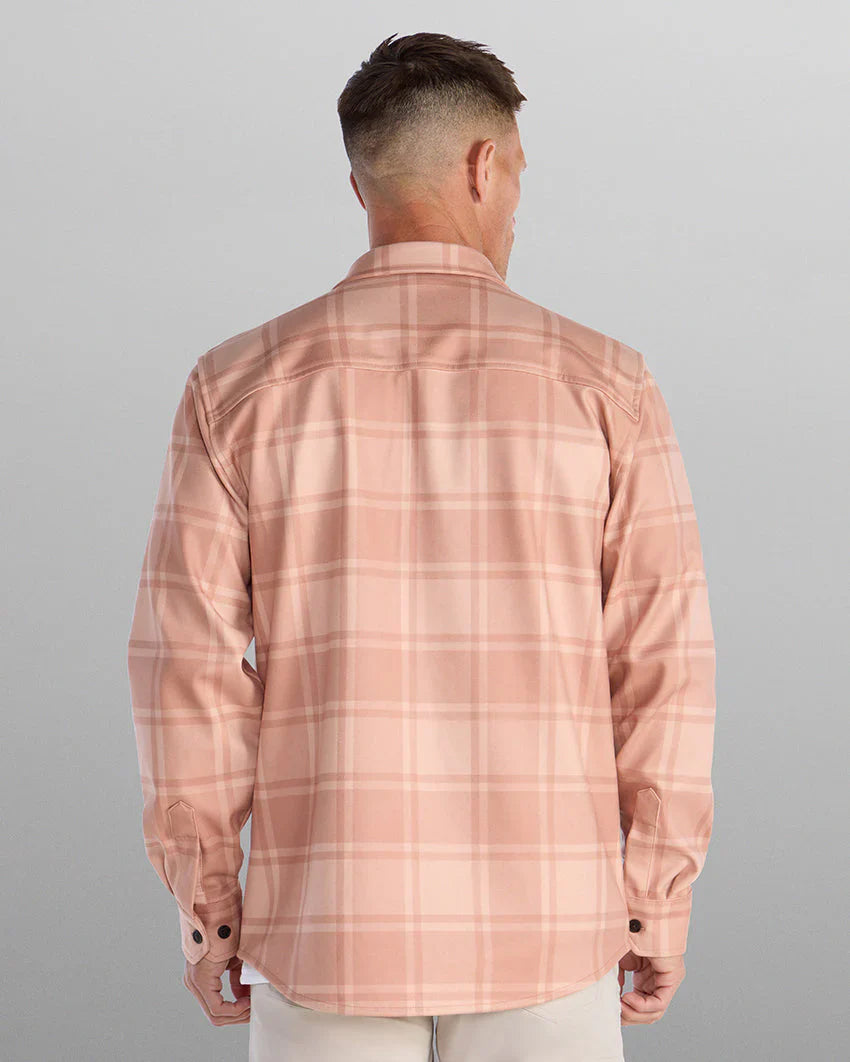 Back | Men's Plaid Coastal Overshirt | ToughWorkz