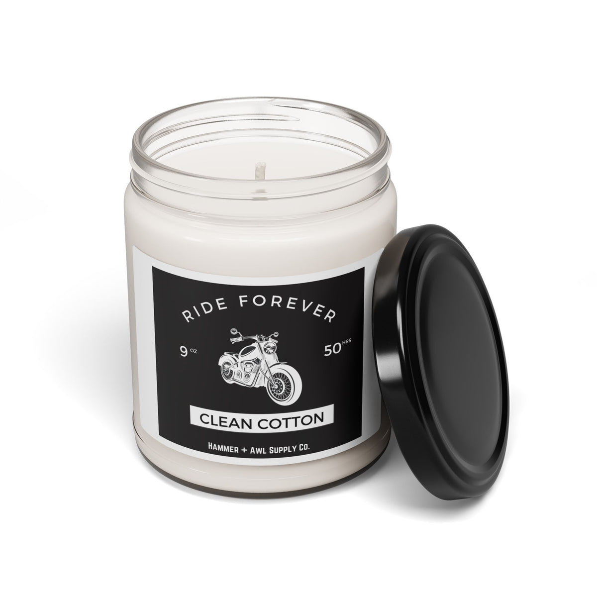 Ride Forever Scented Soy Candle - Clean Cotton, 9oz by Hammer + Awl