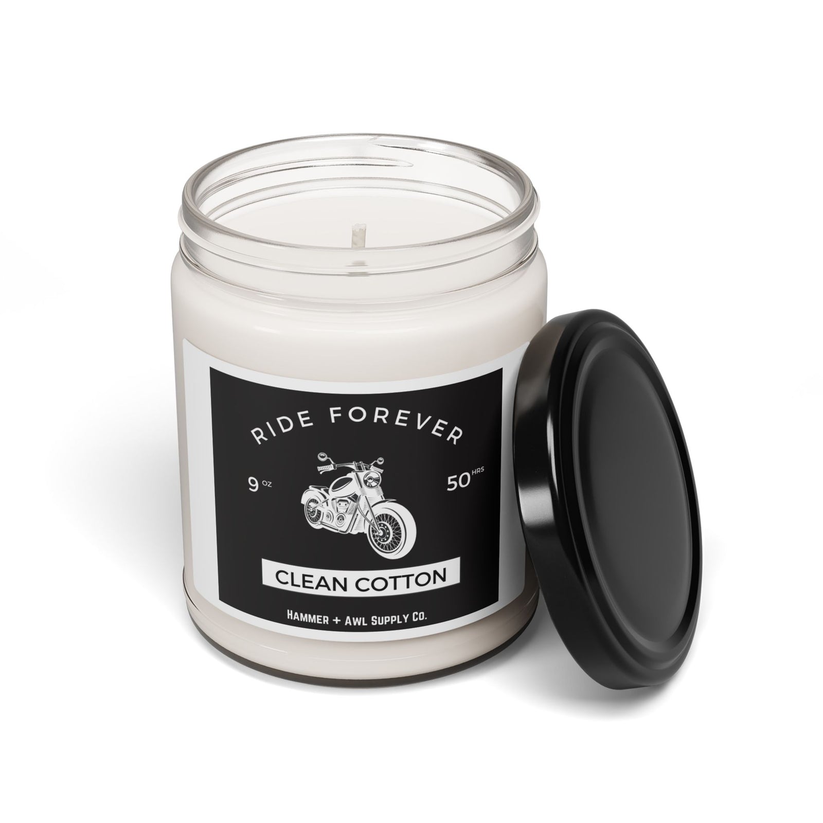 Ride Forever Scented Soy Candle - Clean Cotton, 9oz by Hammer + Awl