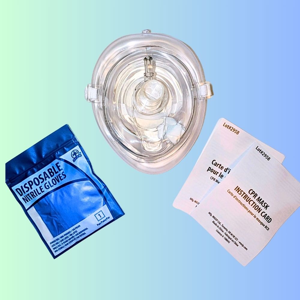 Redi-Medic Compact & Portable CPR First Aid Mask, Disposable Gloves, Bilingual Instructions. Ideal for Travel & Everyday Readiness