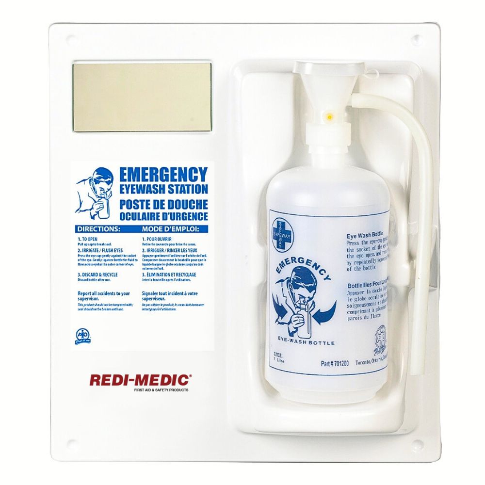 Redi-Medic 1 Litre Eyewash Station, w/Empty Bottle for DIY Refills -ToughWorkz