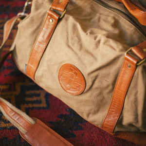Iron & Resin Travel Bag, Waxed Canvas, Field Tan - ToughWorkz