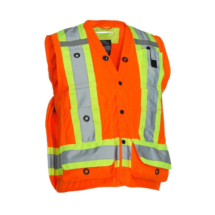 Women's Hi-Vis Orange Safety Surveyor Vest, 3 Sizes