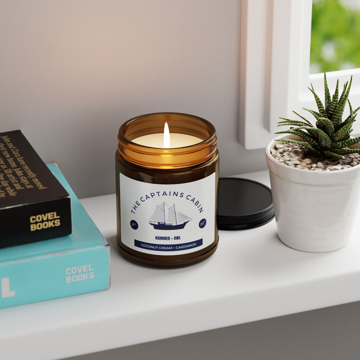 Captain&#39;s Cabin Scented Soy Candle, Coconut Cream, Cardamon by Hammer + Awl