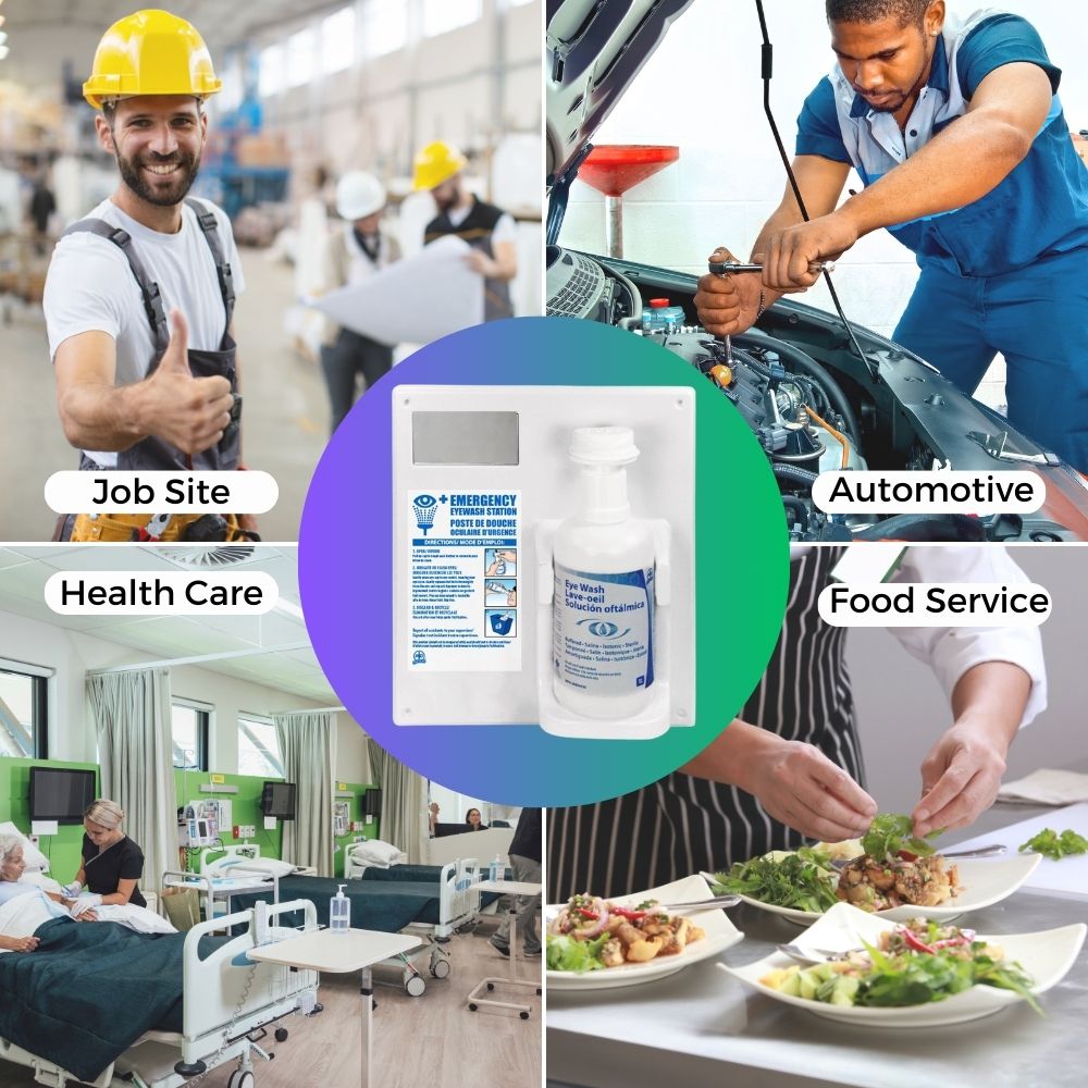 ToughWorkz Emergency Eyewash Station w. Wall Mounted Cabinet, Dual