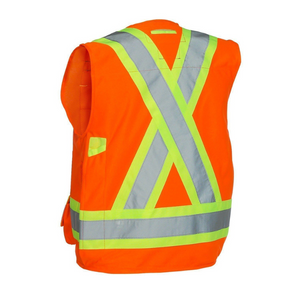 Women's Hi-Vis Orange Safety Surveyor Vest, 3 Sizes