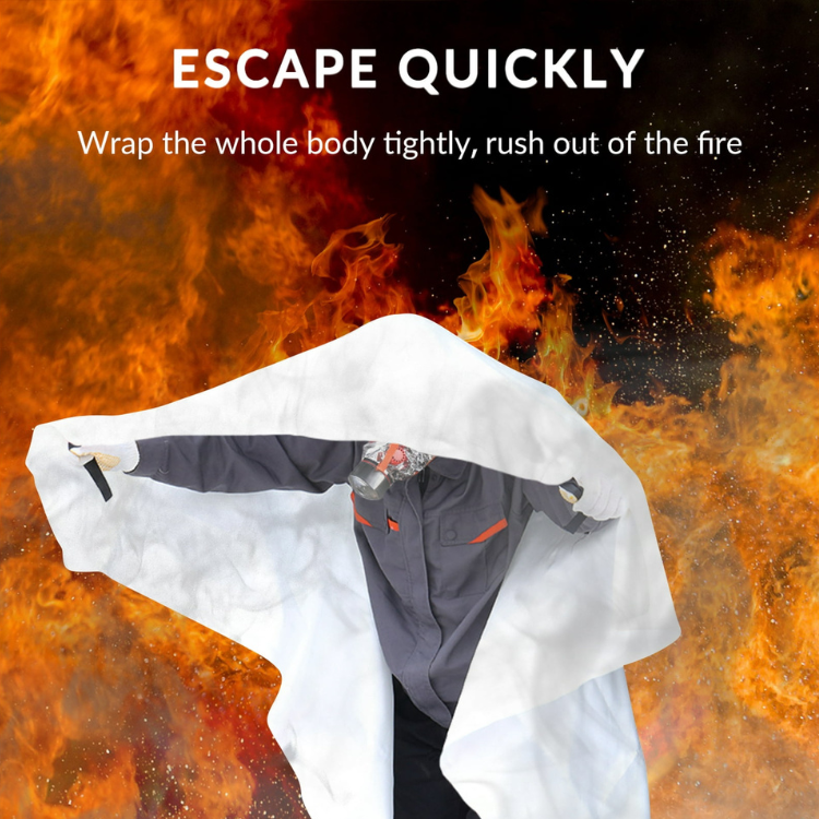 Escape Quickly  ToughWorkz 6'x5' Wall Mounted Fire Blanket - Kitchens, Factories, Boats