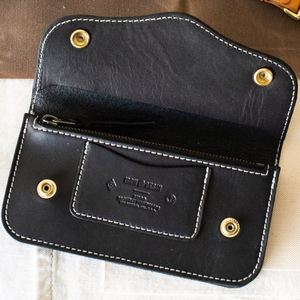 Iron & Resin Roper Leather Wallet, Chesnut - ToughWorkz