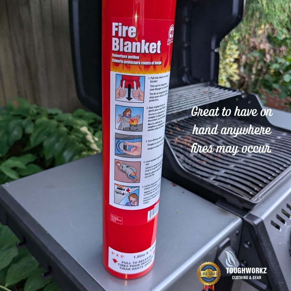 ToughWorkz 6'x5' Wall Mounted Fire Blanket - Kitchens, Factories, Boats