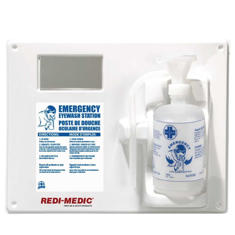 Redi-Medic 500ml Eyewash Station, w/Empty Bottle for DIY Refills - ToughWorkz