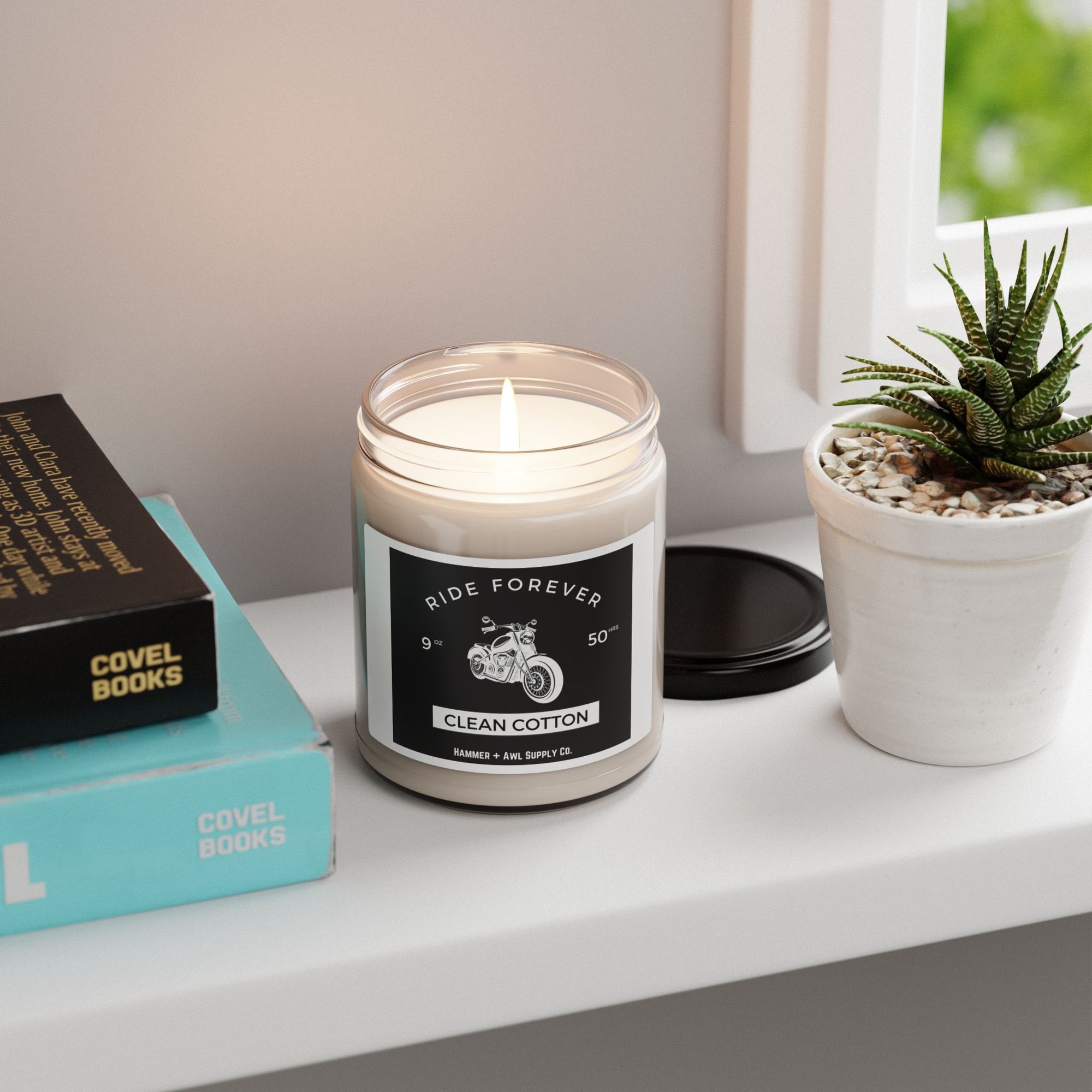 Ride Forever Scented Soy Candle - Clean Cotton, 9oz by Hammer + Awl