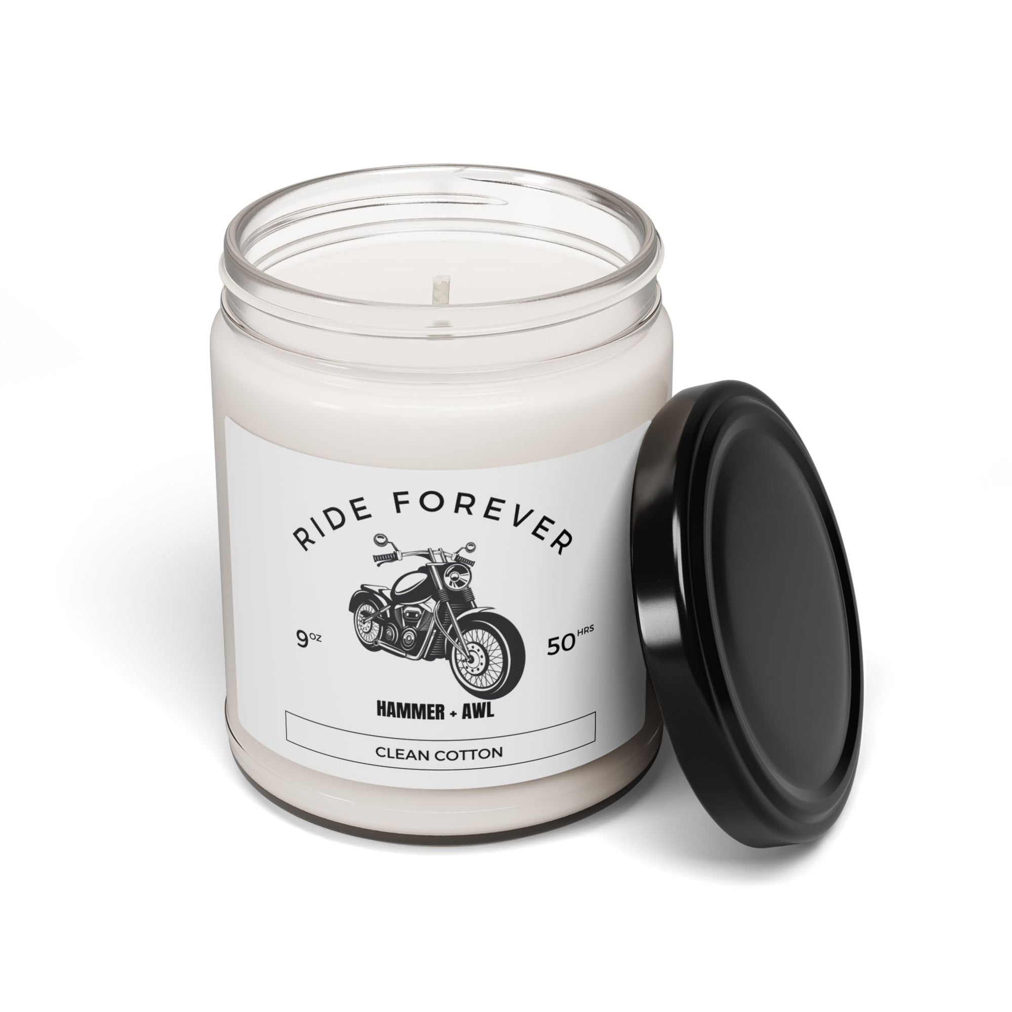 Ride Forever Scented Soy Candle - Clean Cotton, 9oz by Hammer + Awl