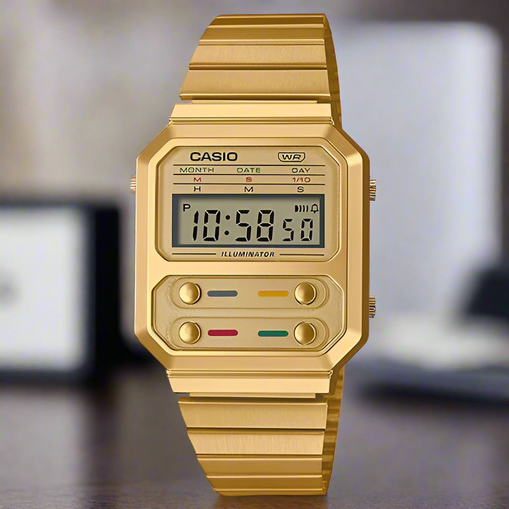 G-Shock A100WEG-9A Vintage Digital Watch with Retro Feel | ToughWorkz