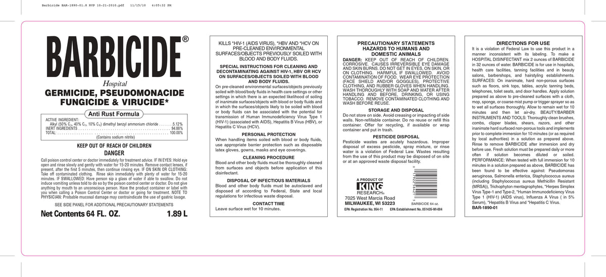 Barbicide Hospital Grade Disinfectant, 64oz - ToughWorkz