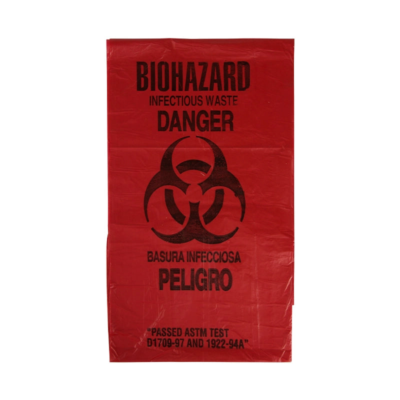 Biohazzard Red Bags, 100 Per Box - ToughWorkz