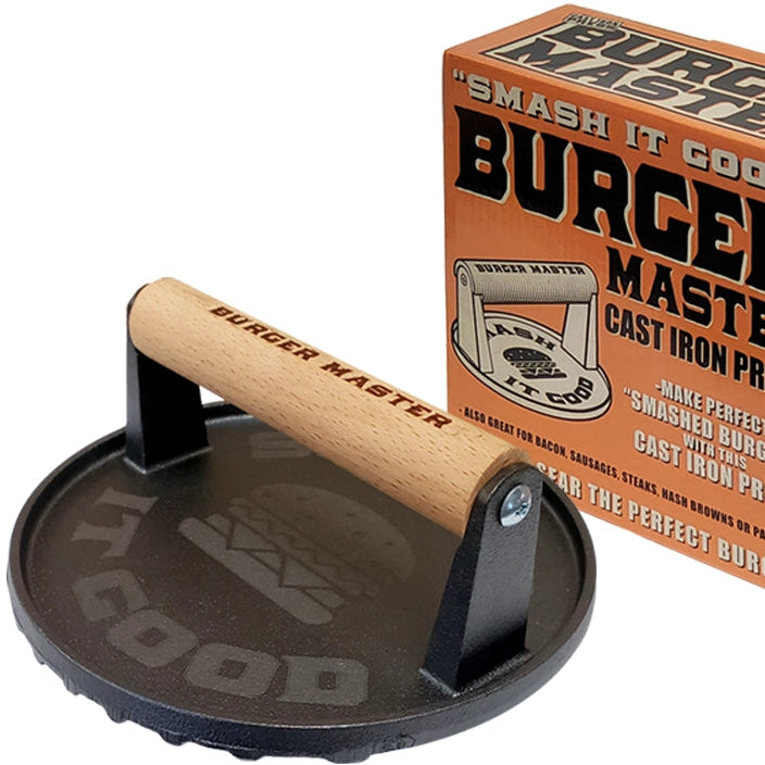 Package | Lucky Jack Cast Iron Grill Press for Burgers - ToughWorkz