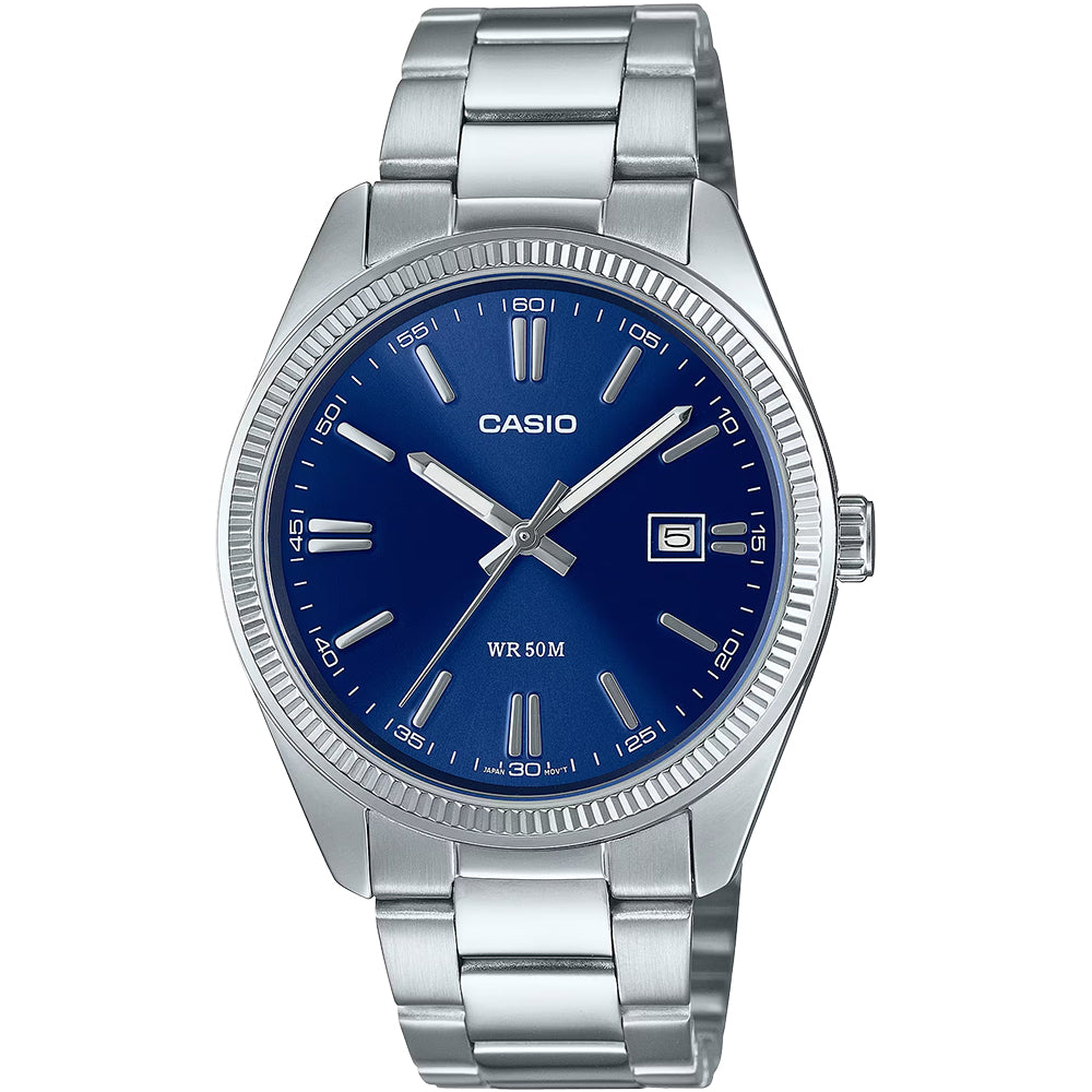 G-Shock MTP-1302D-3A Vintage Blue Dial Stainless Steel Watch | ToughWorkz