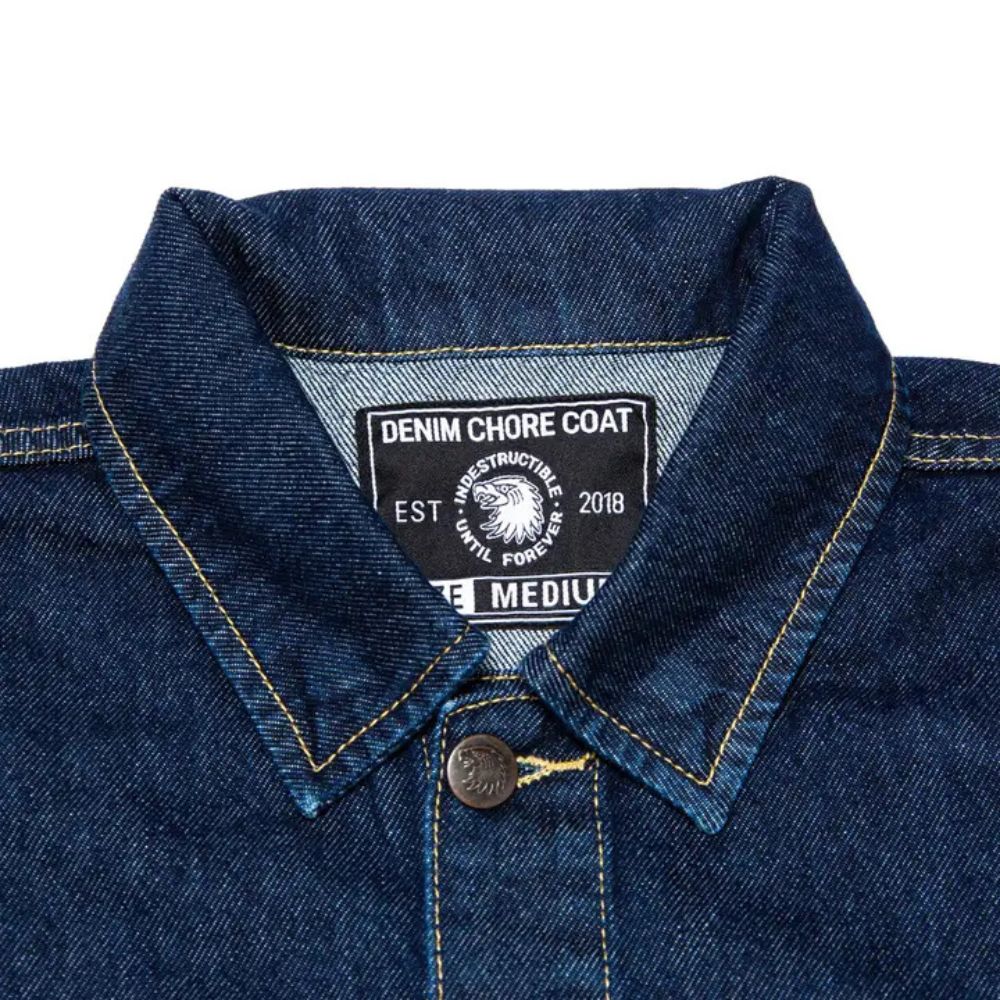 Colar Close Up | Men's Premium Chore Jacket, 100% Cotton Denim | ToughWorkz