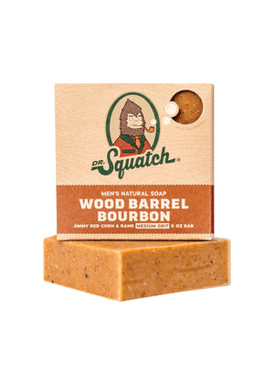Dr. Squatch Men's Wood Barrel Bourbon Bar Soap, 5oz - ToughWorkz