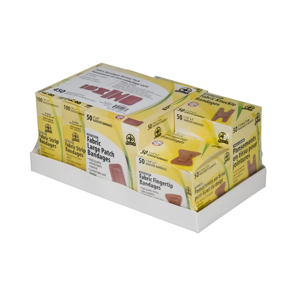 Adhesive Bandages 450-Variety Pack, Waterproof - ToughWorkz
