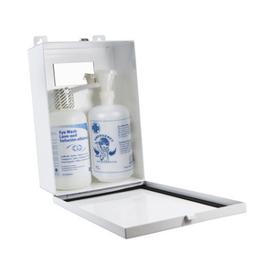 Dual Eyewash 1L Bottles | Metal Eyewash Station Cabinet - ToughWorkz