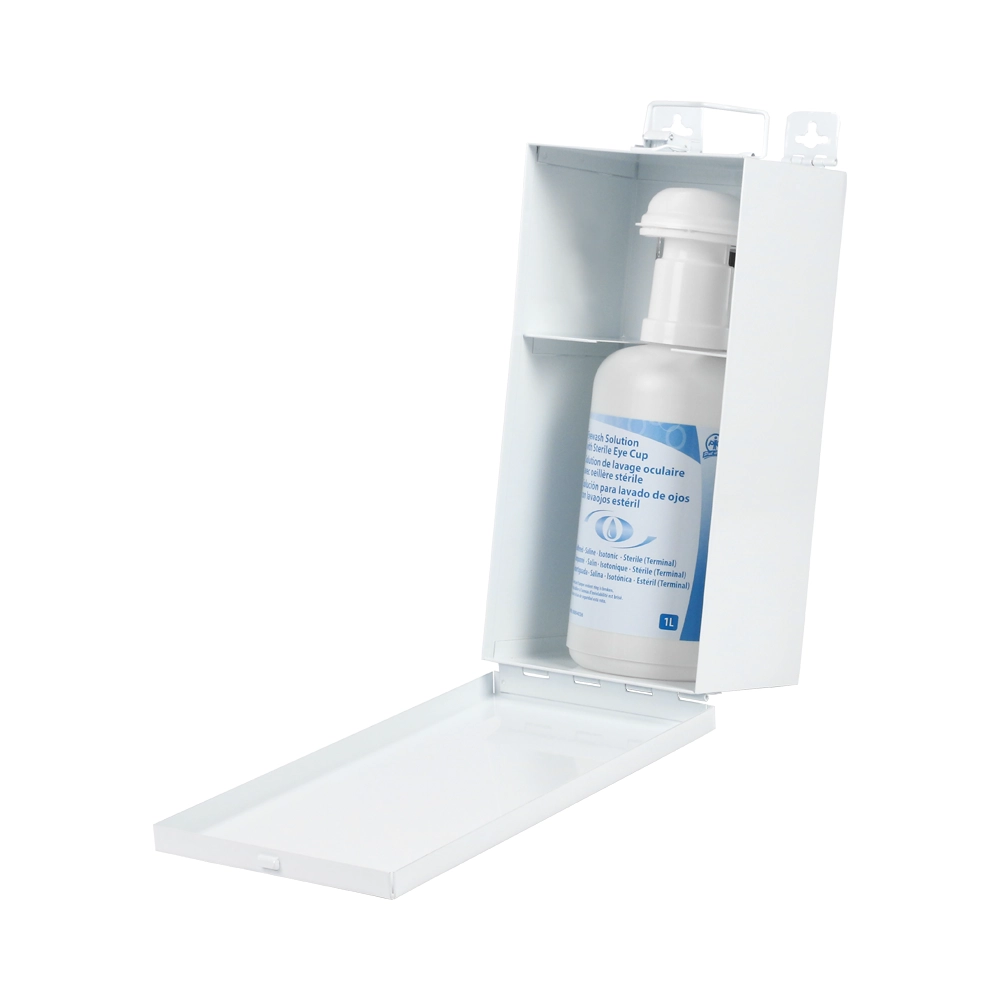 ToughWorkz Emergency Eyewash Station w. Wall Mounted Cabinet, Single 1L / 32oz Solution