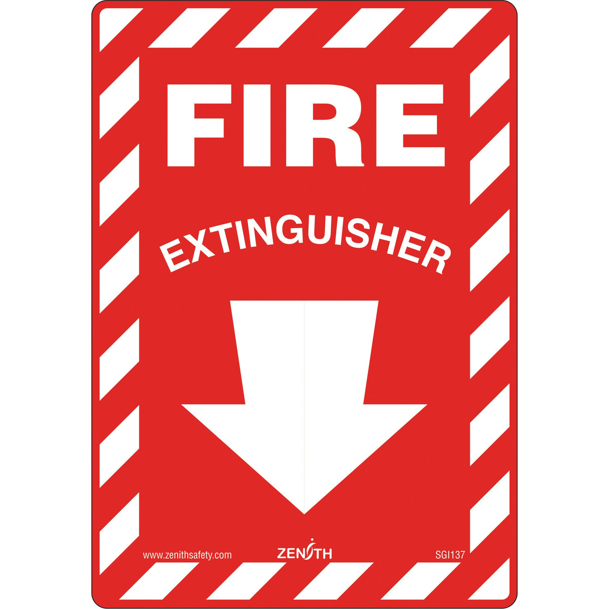 Fire Extinguisher Safety Sign, 10&quot; x 7&quot;, Vinyl - ToughWorkz