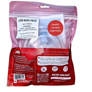 Redi-Medic Compact & Portable CPR First Aid Mask, Disposable Gloves, Bilingual Instructions. Ideal for Travel & Everyday Readiness