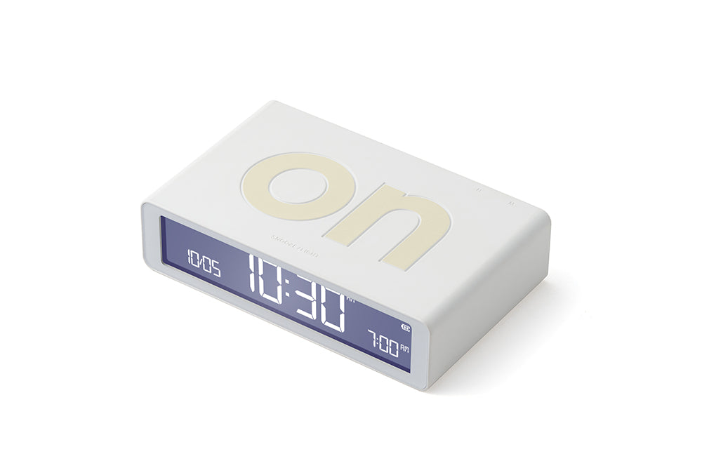 White | Lexon Classic Flip Alarm Clock - ToughWorkz