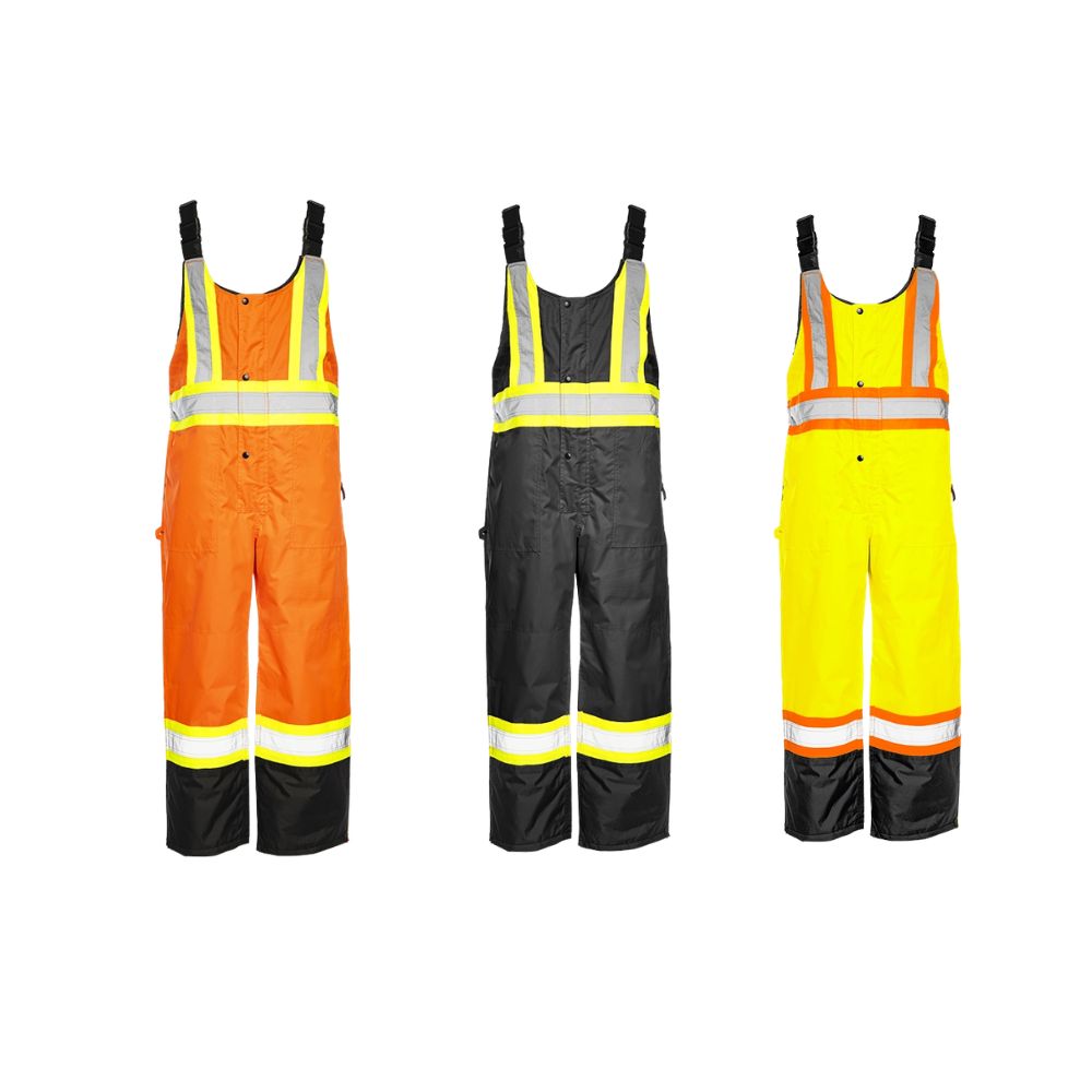 Hi Vis Winter Traffic Overalls, ANSI CSA Approved, 4-in Reflective Tape, 2 Colours - ToughWorkz