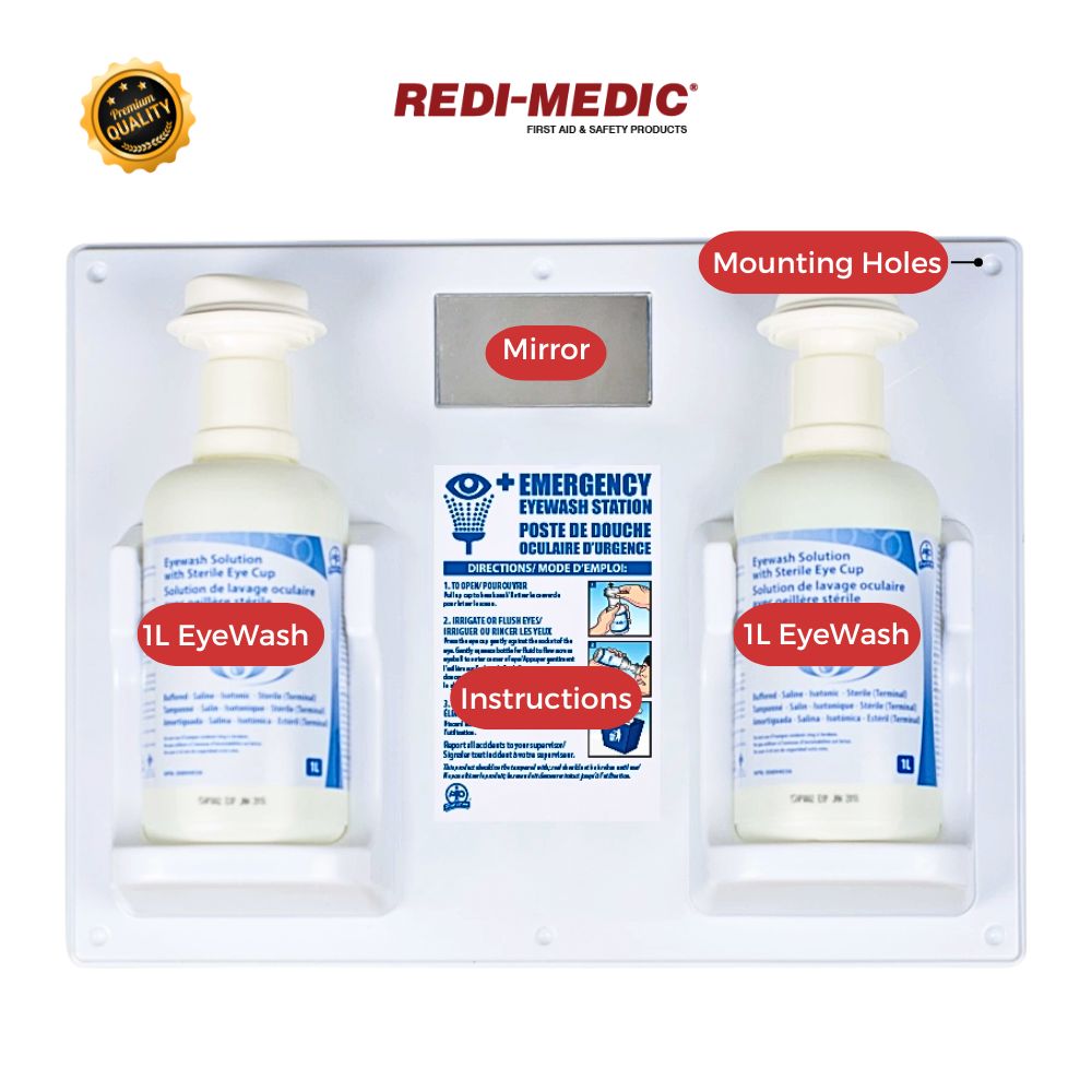 500ml Redi-Medic Dual Eyewash Station - Shop ToughWorkz