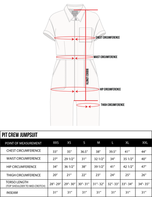 Pit Crew Jumpsuit  / Atwyld Size Chart - ToughWorkz