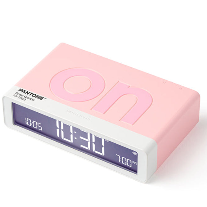 Lexon Pantone Rose Quartz Flip Alarm Clock | ToughWorkz