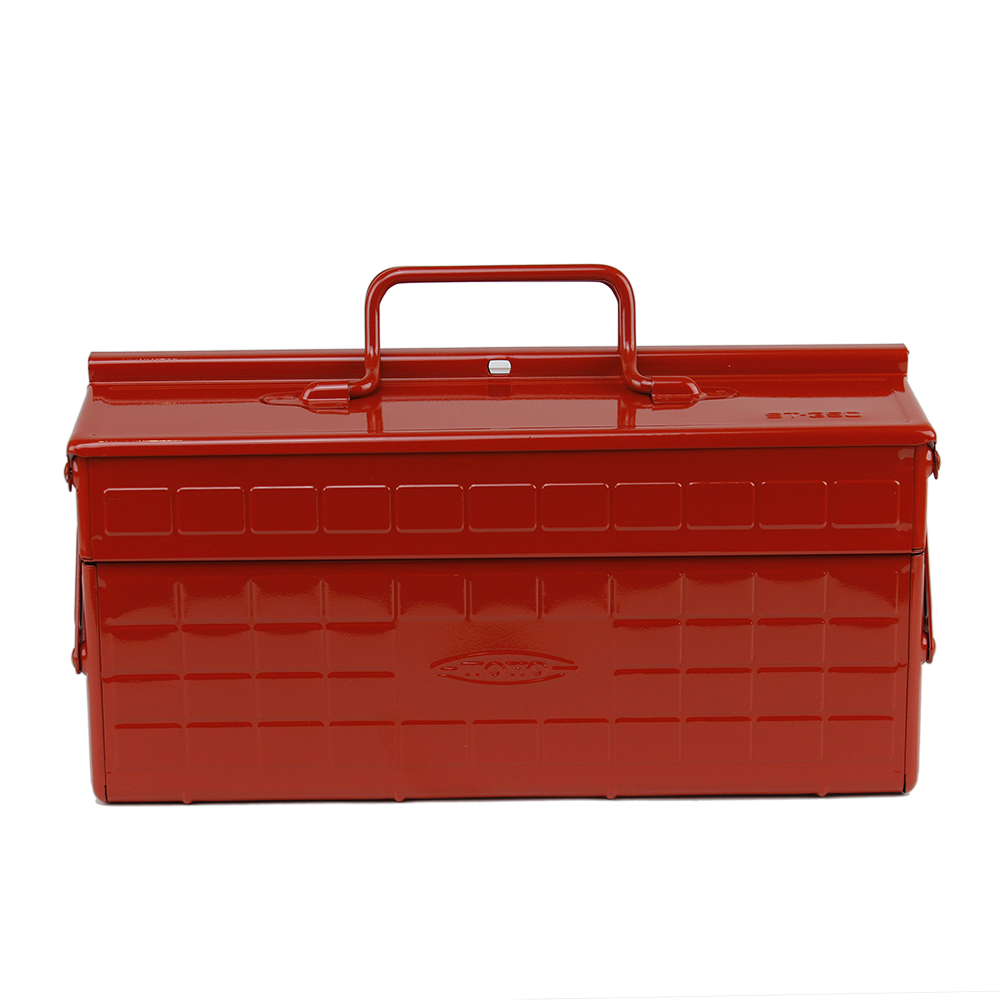 Side View | Toyo Steel Portable Shop Toolbox, Red - ToughWorkz