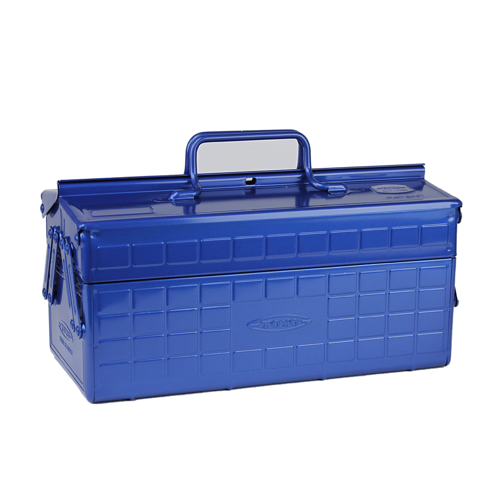 Toyo Steel ST-350 Two Tray Portable Shop Toolbox, Blue - ToughWorkz