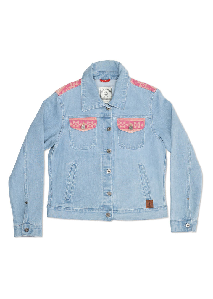 Iron and Resin Distressed Women's Denim Jacket - ToughWorkz