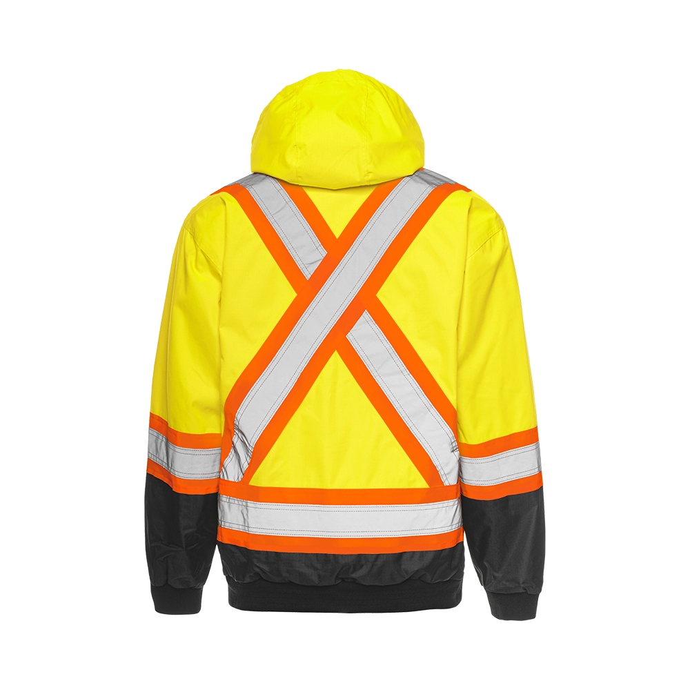 Back |  3-in-1 Winter Safety Jacket, Yellow - ToughWorkz