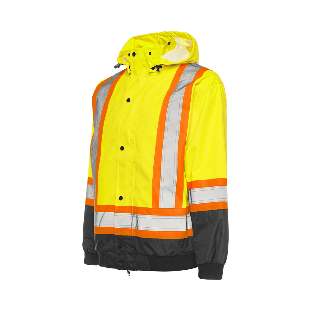 3/4 |  3-in-1 Winter Safety Jacket, Yellow - ToughWorkz